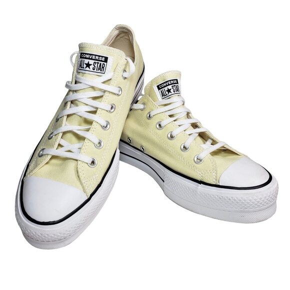 Converse All Stars platform Chuck Taylor, lemon yellow, women's size 10 low top - Picture 2 of 7